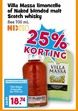 Aanbieding: Villa Massa limoncello of Naked blended malt