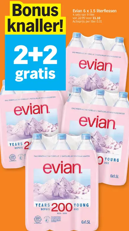 Promotie: Evian literflessen
