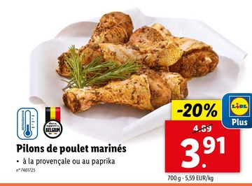 Offre: Pilons de poulet marinés • à la provençale ou au paprika