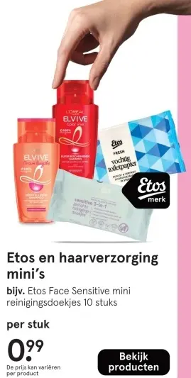 Aanbieding: Etos en haarverzorging mini's