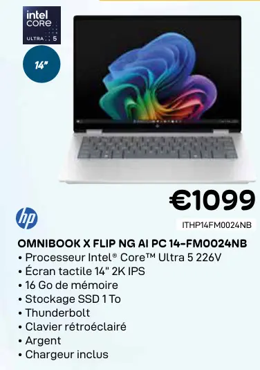 Offre: Omnibook x flip ng ai pc 14-fm0024nb