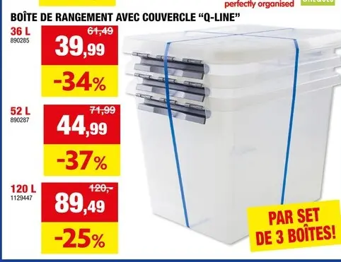 Offre: Boîte de rangement avec couvercle "Q-Line"