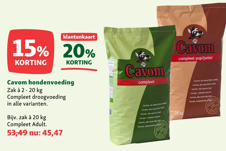 Aanbieding: Cavom hondenvoeding 