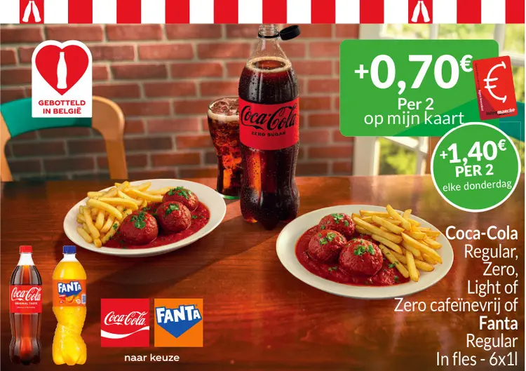 Promotie: Coca-Cola Regular, Zero, Light of Zero cafeïnevrij of Fanta