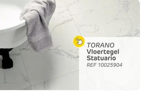 Promotie: Marmerlook tegel - torano statuario - wit - keramiek - satijn - 60x60 cm - 1,44 m²