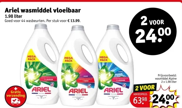 Aanbieding: Ariel wasmiddel vloeibaar