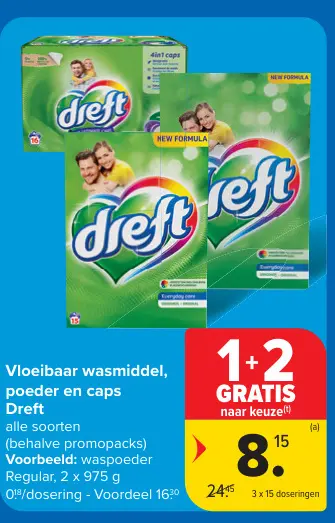 Promotie: Vloeibaar wasmiddel, poeder en caps