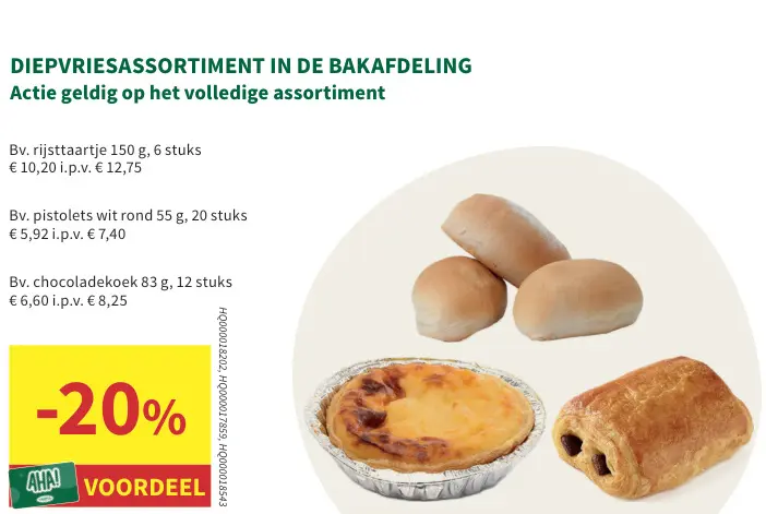 Promotie: Diepvriesassortiment in de bakafdeling zoals een rijsttaartje