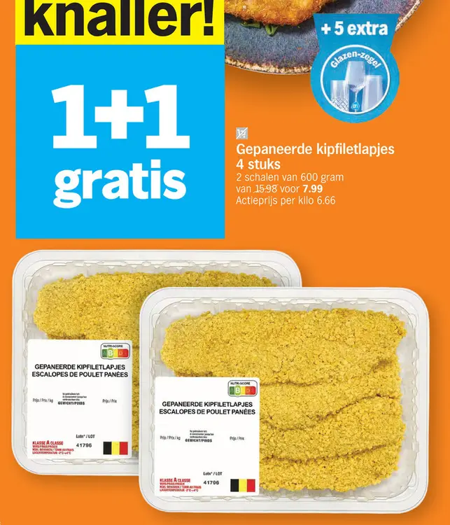 Aanbieding: Gepaneerde kipfiletlapjes escalopes de poulet