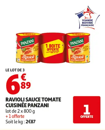 Promotie: Ravioli sauce tomate cuisinée