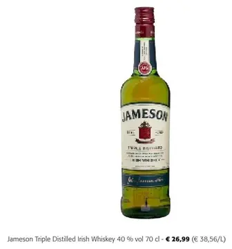 Offre: Jameson Triple Distilled Irish Whiskey