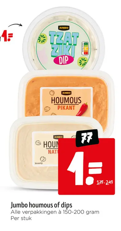 Aanbieding: Jumbo houmous of dips