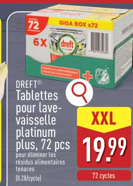 Offre: Tablettes pour lave-vaisselle platinum plus 