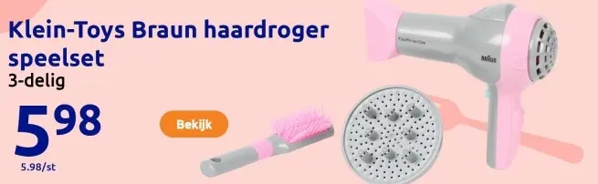 Aanbieding: Klein-Toys Braun haardroger speelset