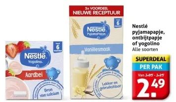 Aanbieding: Nestlé pyjamapapje, ontbijtpapje of yogolino