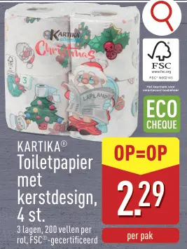 Aanbieding: Toiletpapier met kerstdesign