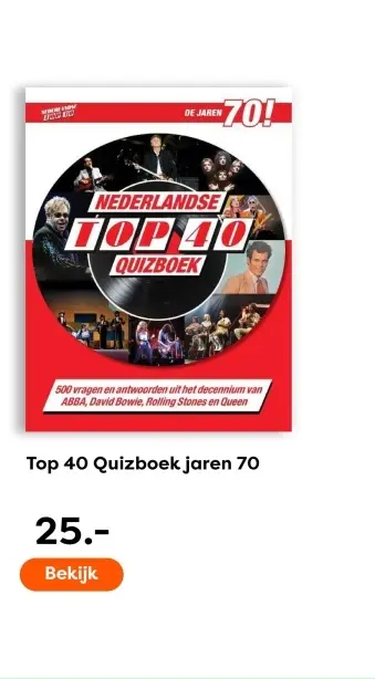 Aanbieding: Top 40 Quizboek jaren 70