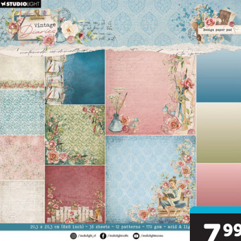Aanbieding: Vintage diaries design paper pad backgroundpaper