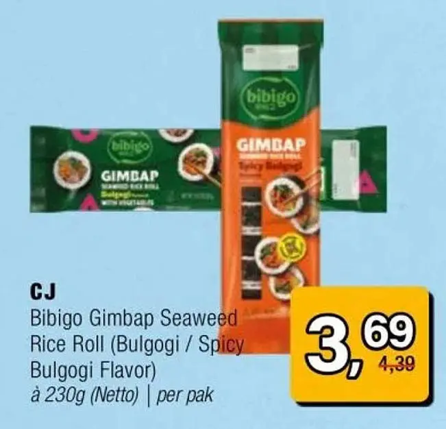 Aanbieding: Bibigo Gimbap Seaweed Rice Roll