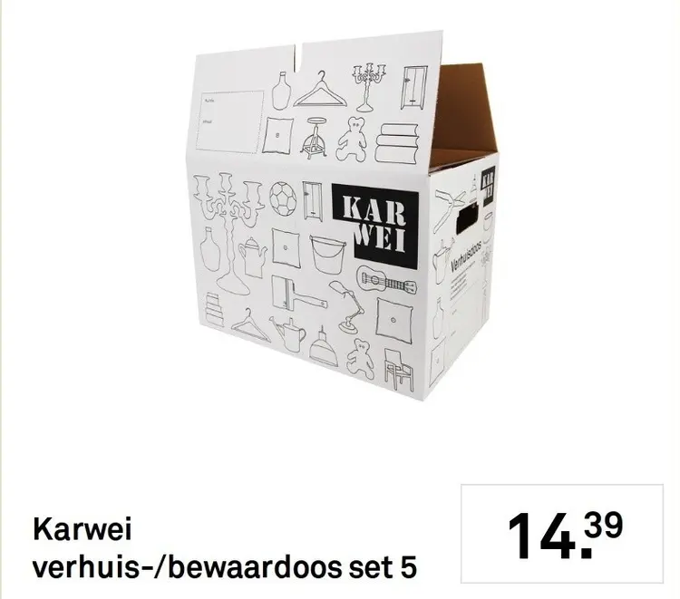 Aanbieding: Karwei verhuis-/bewaardoos set 5