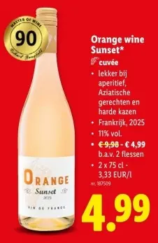 Promotie: Orange wine Sunset