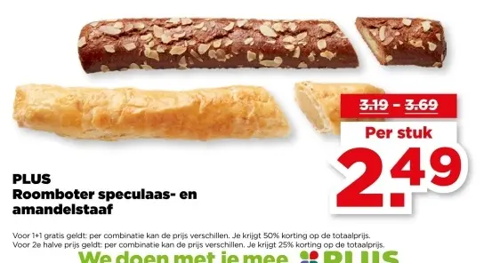 Aanbieding: Roomboter speculaas- en amandelstaaf