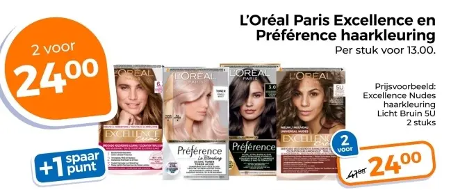 Aanbieding: Excellence en Préférence haarkleuring