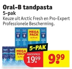 Aanbieding: Oral-B tandpasta 5-pak