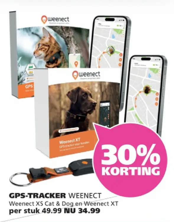 Aanbieding: GPS-TRACKER Weenect XS Cat & Dog en Weenect XT