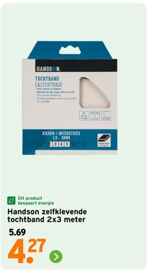 Aanbieding: Zelfklevende tochtband 2x3 meter