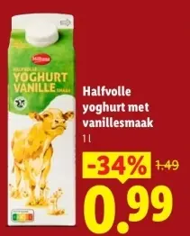 Aanbieding: Halfvolle yoghurt met vanillesmaak