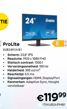 Aanbieding: ProLite XUB2491H-B1
