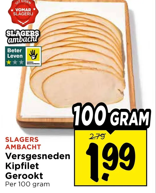 Aanbieding: Versgesneden Kipfilet Gerookt