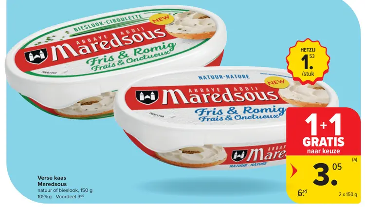 Promotie: Verse kaas Maredsous