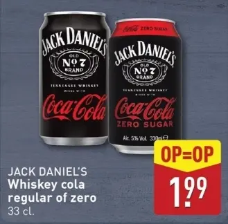 Aanbieding: JACK DANIEL'S Whiskey cola
