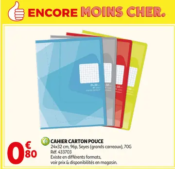 Aanbieding: Cahier carton pouce