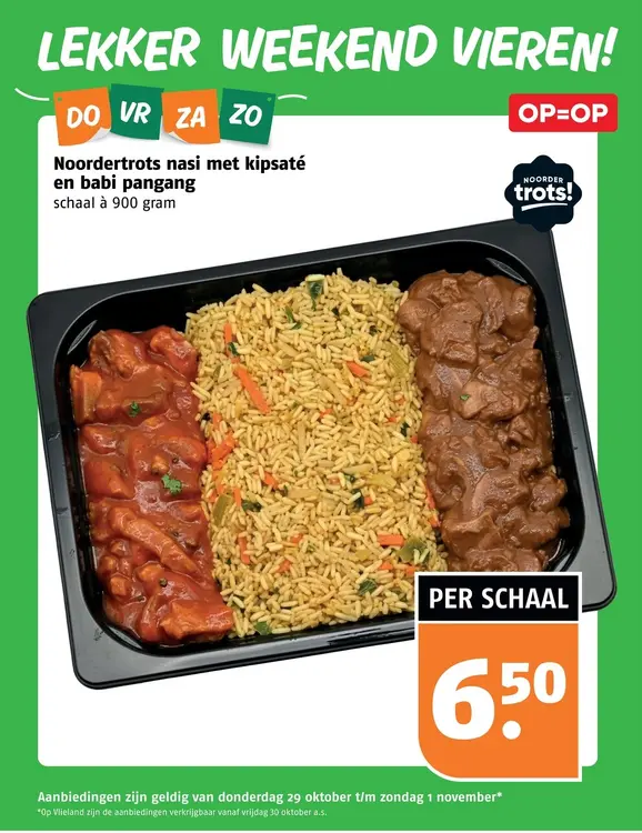 Aanbieding: Noordertrots nasi met kipsaté en babi pangang