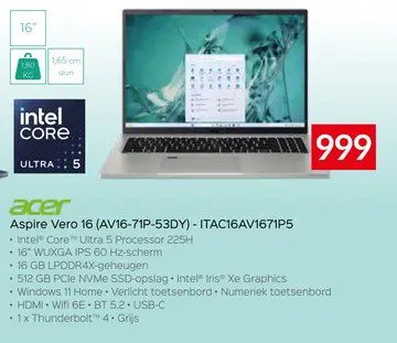 Aanbieding: Acer Aspire Vero 16 (AV16-71P-53DY) - ITAC16A