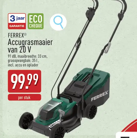 Promotie: Tondeuse à gazon à batterie de 20 V