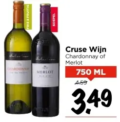 Aanbieding: Cruse Wijn Chardonnay of Merlot