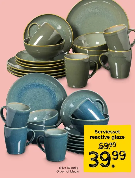 Promotie: Serviesset reactive glaze