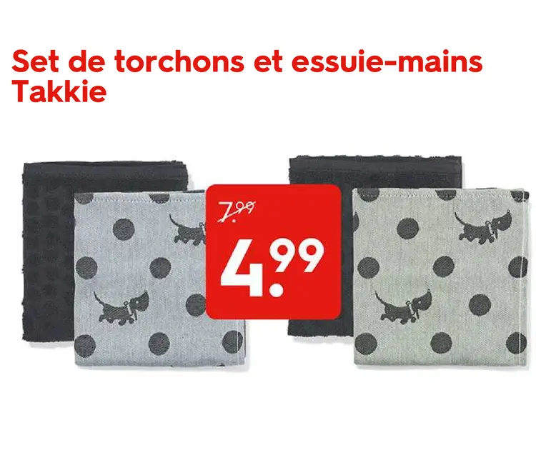 Offre: Set de torchons et essuie mains takkie