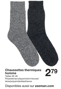 Offre: Chaussettes thermiques homme