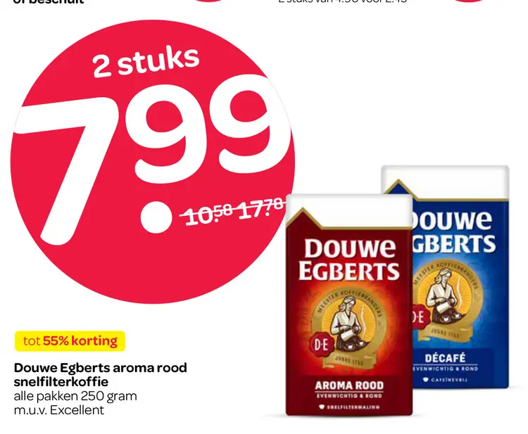 Aanbieding: Douwe Egberts aroma rood snelfilterkoffie