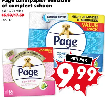 Aanbieding: Page toiletpapier Sensitive
