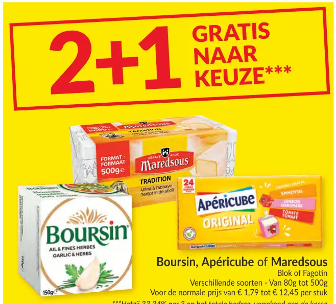 Promotie: Boursin, Apéricube of Maredsous
