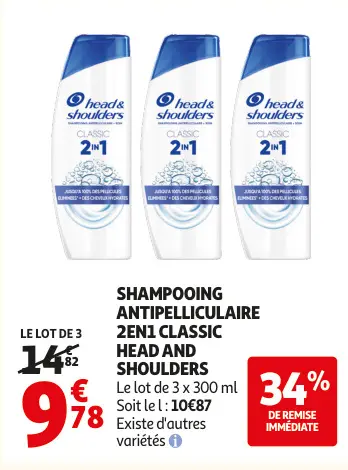 Promotie: Shampooing antipelliculaire 2en1 classic
