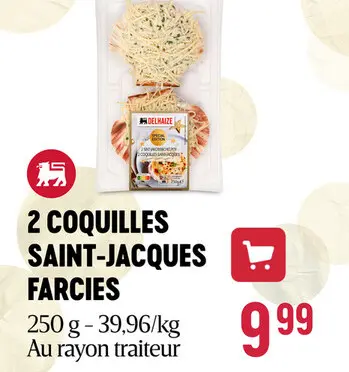 Offre: 2 coquilles saint-jacques farcies