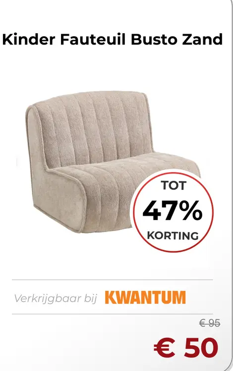 Aanbieding: Kinder Fauteuil Busto Zand