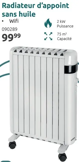 Offre: Radiateur d'appoint sans huile